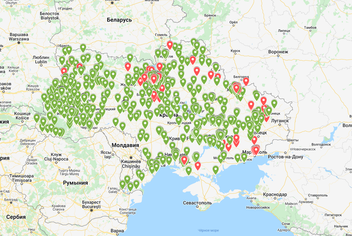 Работающие аптеки в Украине: где купить продукты, лекарство, топливо. Интерактивная карта
